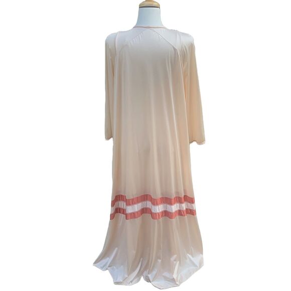 Vintage Vassarette Peignoir Sz M Nightgown Robe 2 Piece Retro 70’s MCM Boudoir - Picture 3 of 15